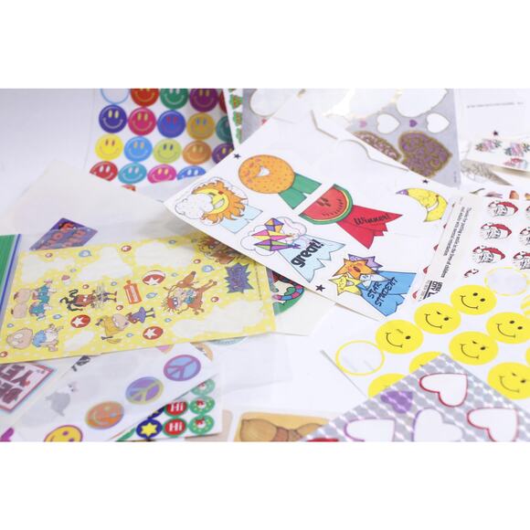 90s Holidays Sticker Sheets, Used, Christmas, Valentine's Day, Congratulations - Picture 4 of 6